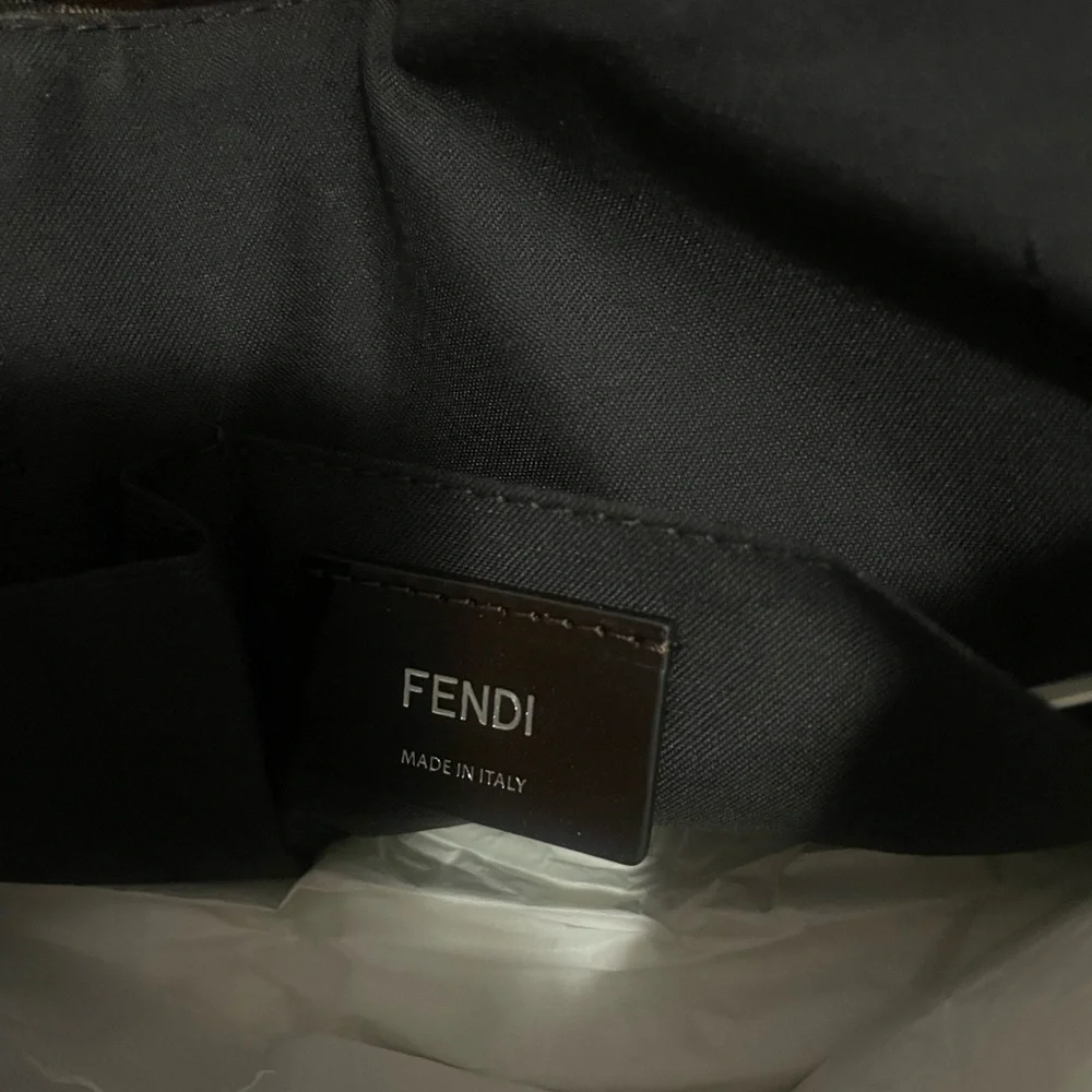 Fendi Mens Flap Messenger Bag Zucca Coated Canvas Medium